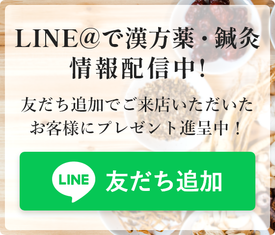 LINE@で漢方薬・鍼灸情報配信中!