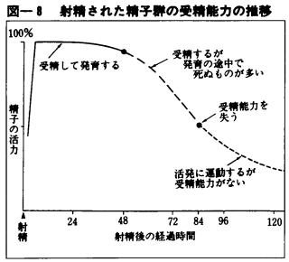 射精された精子の受精能力の推移